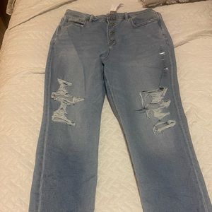 American Eagle Curvy Mom Distressed Jeans
